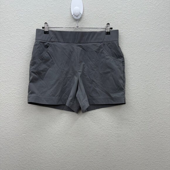 Columbia Anytime Gray Casual Nylon Stretch Hiking Shorts AK0418 Womens sz Large - Picture 1 of 9